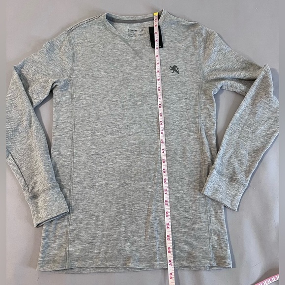 Express Shirt Adult Sz Small Gray Thermal Waffle Pullover Long Sleeve Mens NWT - Picture 2 of 7